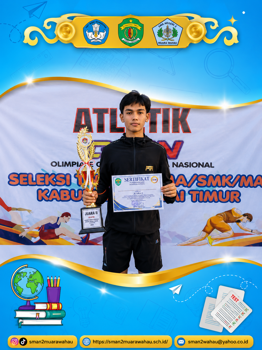 Siswa SMAN 2 Muara Wahau Raih Juara 2 Atletik O2SN Kutai Timur